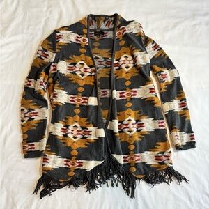 Lucky Brand Multicolor Western/Aztec Pattern Knit Cardigan Women’s Large